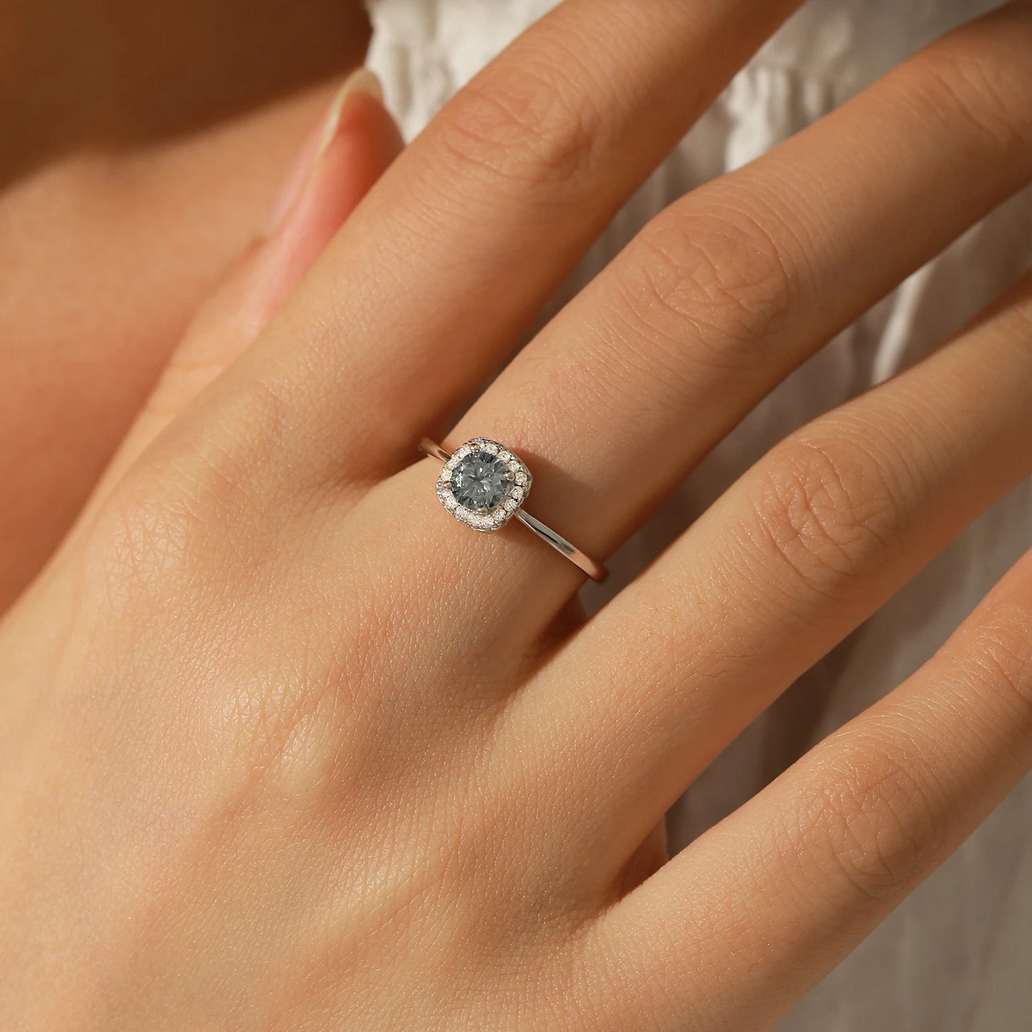 Gray Moissanite Rings