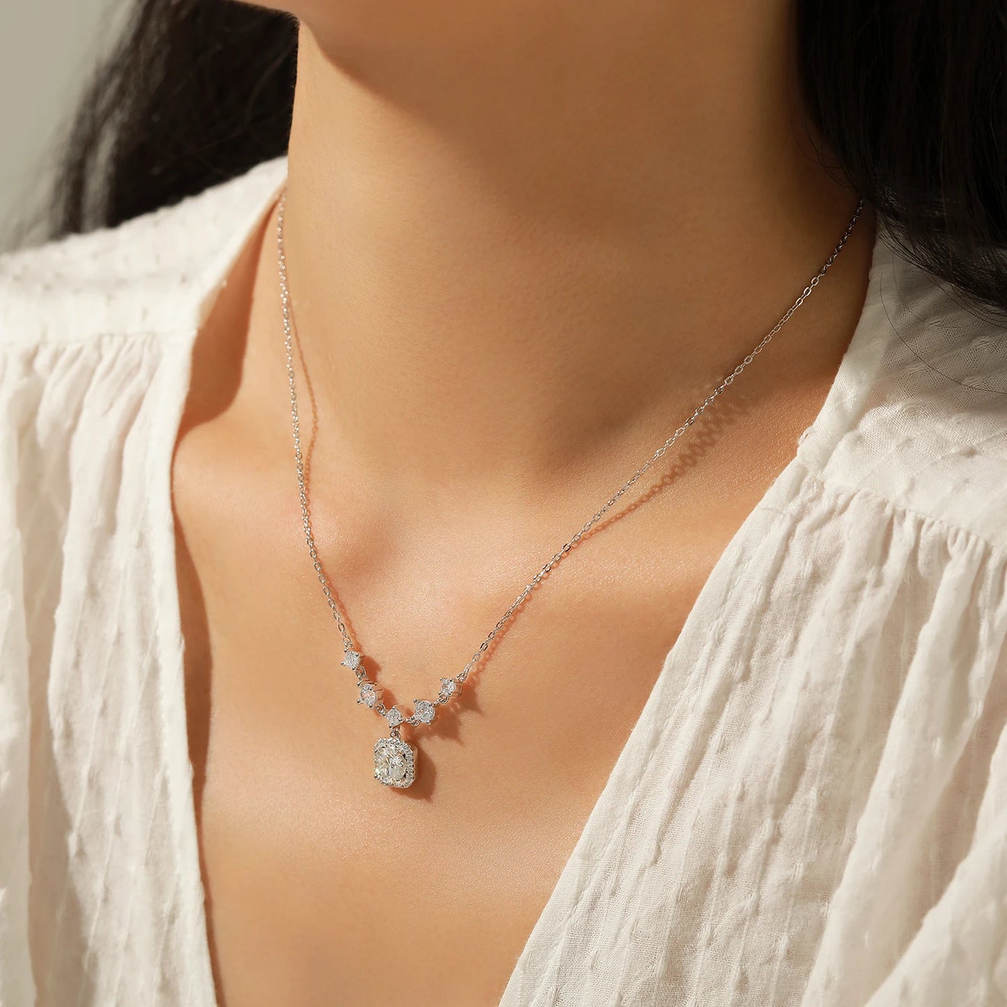 Moissanite Necklace  Luxury